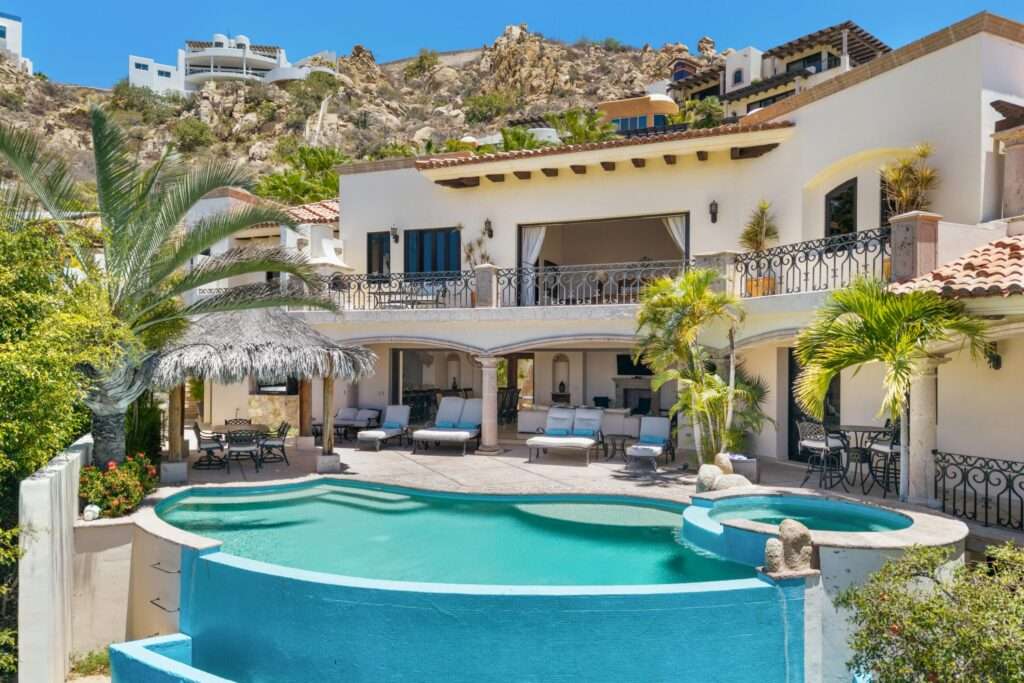 Maravilla Pedregal Csl First time on the market, Villa Antigua is a six-bedroom, seven-bathroom residence located within the prestigious community of Pedregal, offering a rare opportunity to own a timeless property in Cabo's most exclusive neighborhood.Antigua blends classic Mexican architecture with hacienda-style furnishings, creating an atmosphere of inviting and understated luxury. Dramatic architectural details and exceptional craftsmanship are evident throughout, including stone columns, marble floors, and tasteful designer décor in warm earth tones.Its spacious layout includes six generously sized bedrooms, ideal for both private enjoyment and high-end rental use. The upper level bedrooms provide enhanced privacy, beautiful ocean – 140 Camino Pacifico Alto, Cabo San Lucas, BS