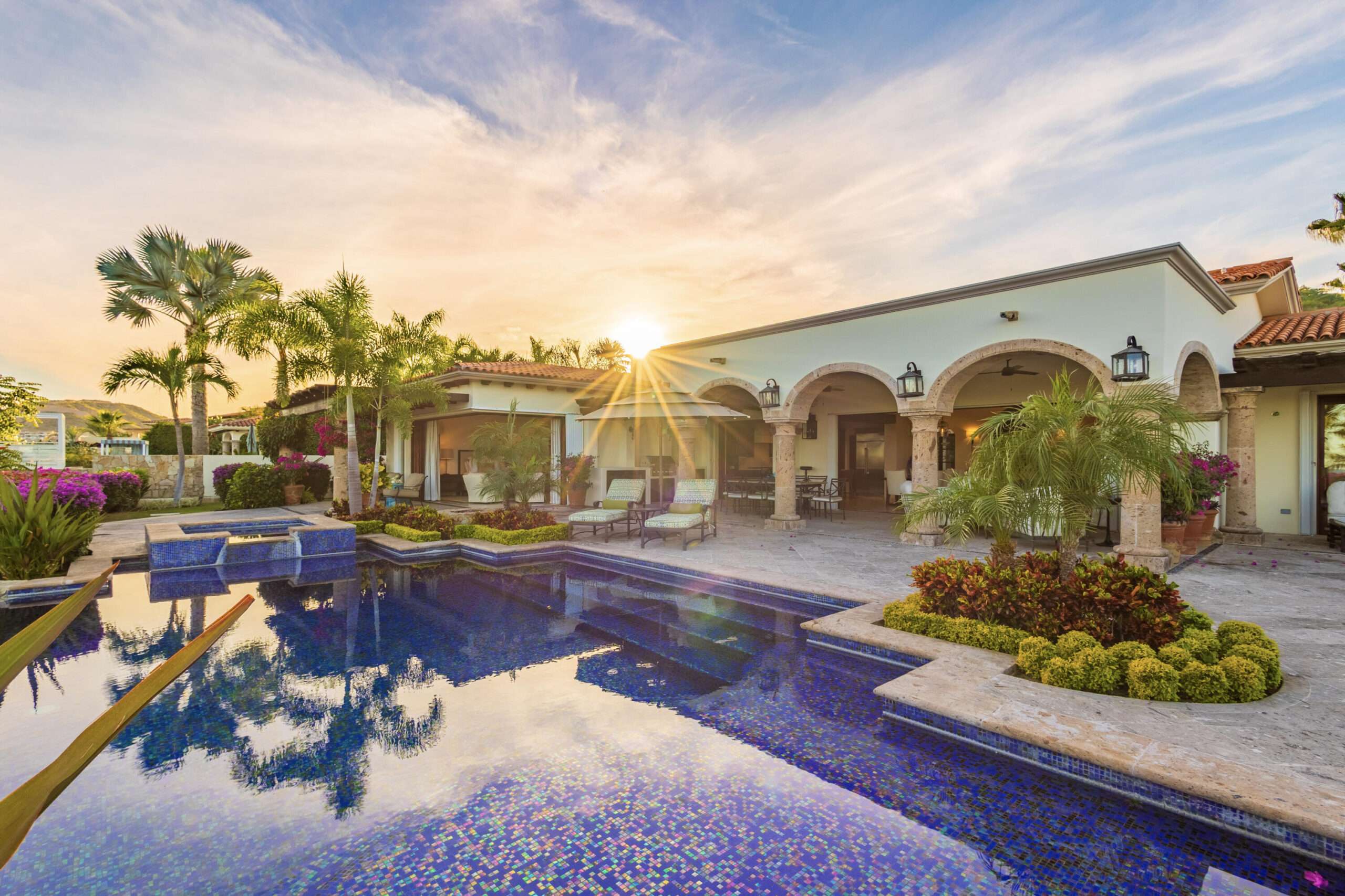 Maravilla La Noria Casa Lau'ren offers contemporary luxury with 4 bedrooms plus a private casita. Overlooking the Jack Nicklaus Signature Golf Course, this elegant home features ocean for sale