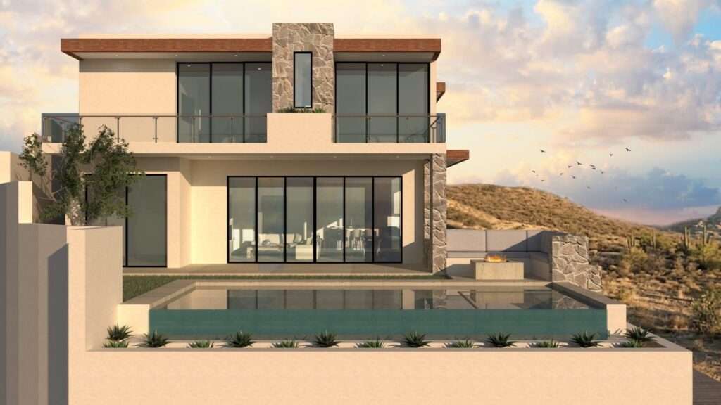 Maravilla El Tule-Inland:General Pre-construction residence in Rancho Los Tules, Los Cabos. Features 4 bedrooms, each with a full bathroom and walk-in closet, offering privacy and comfort. Enjoy ocean – Casa El Tule, San Jose Corridor, San Jose Corridor, BS