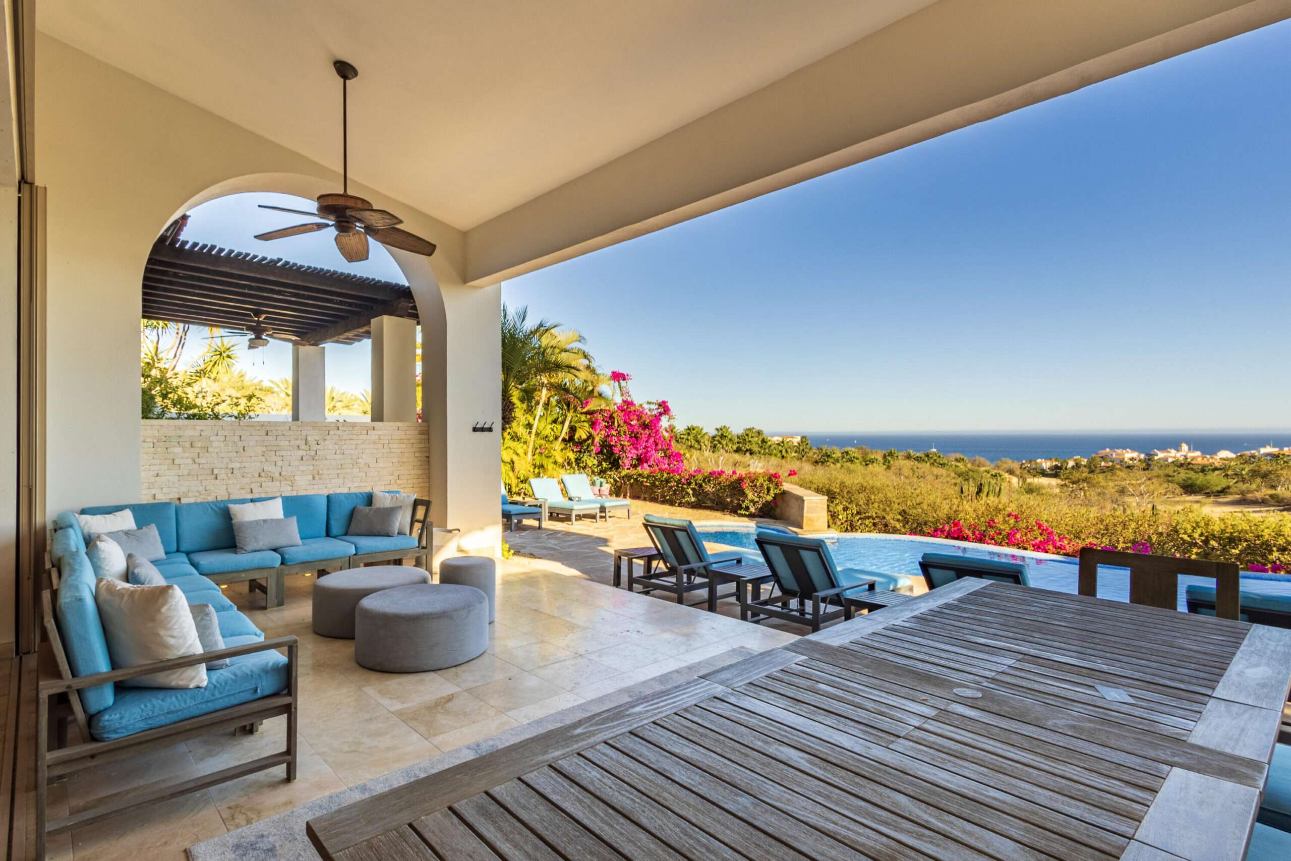 Maravilla Brisas This fantastic villa is located in one of the most prestigious developments in Cabo, Cabo del Sol, Enjoy access to world-class amenities. This beautiful five-bedroom, five-and-one-half-bath custom home offers inviting indoor/outdoor living with beautiful, glistening Sea of Cortez and golf course for sale